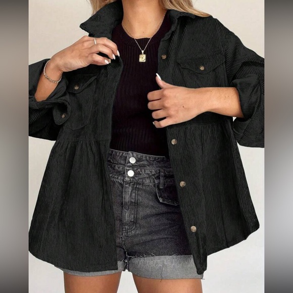 Luxe hunter corduroy button down jacket top - Picture 11 of 12